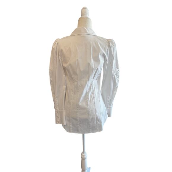 VERONICA BEARD Gilan Top Puff Sleeve Button Up Shirt Size 8 - Picture 2 of 7